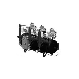Cattani 300-714 - безмасляный стоматологический компрессор для 12-ти стоматологических установок, с 3 трехцилиндровыми двигателями, c 3 осушителями, с ресивером 300 л, 714 л/мин