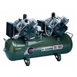 Cattani 300-952 - безмасляный стоматологический компрессор для 16-ти стоматологических установок, с 2 шестицилиндровыми двигателями, c 4 осушителями, с ресивером 300 л, 952 л/мин