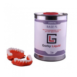 Gorky Liquid Dental Base FL SLA - фотополимерная смола для демонстрационных моделей десны, цвет розовый, 1 кг