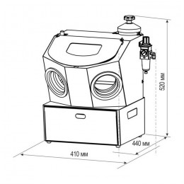АСОЗ 1.1 ТУРБО ПРЕСС - пескоструйный аппарат со струйным модулем МС 4.3 С и встроенным ситом