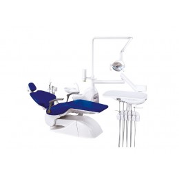 Azimut 400A Classic MO - стоматологическая установка с нижней подачей инструментов, мягкой обивкой кресла и двумя стульями