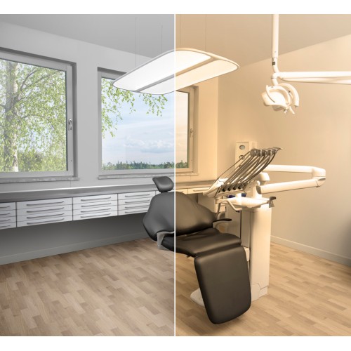 Clair - бестеневой светодиодный светильник для клиники, с пультом и диммером | D-TEC (Швеция)