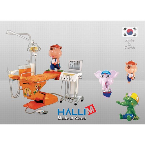 Hallim Arte - стоматологическая установка с нижней подачей инструментов, специально разработанная конфигурация кресла для детей | Hallim Dentech (Ю. Корея)