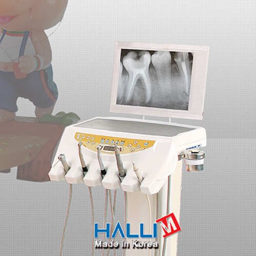 Hallim Arte - стоматологическая установка с нижней подачей инструментов, специально разработанная конфигурация кресла для детей | Hallim Dentech (Ю. Корея)