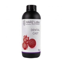 HARZ Labs Dental Cast Cherry - фотополимерная смола для прямой отливки зубных имплантов, цвет вишнёвый, 1 кг 