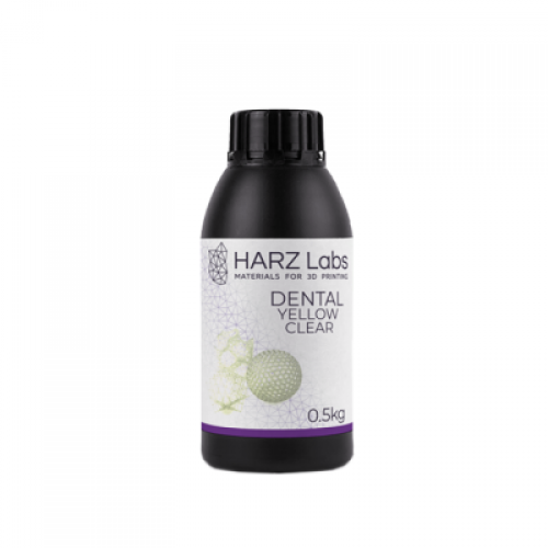 HARZ Labs Dental Yellow Clear - фотополимерная смола для хирургических шаблонов, цвет прозрачный жёлтый, 0.5 кг | HARZ Labs (Россия)