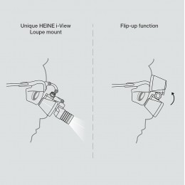 Heine HRP Set B - бинокулярные лупы высокого разрешения с увеличением 3,5х, 4х и 6х и креплением на шлеме с защитным щитком S-Guard