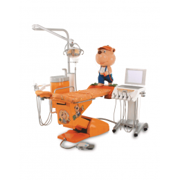 Hallim Arte - стоматологическая установка с нижней подачей инструментов, специально разработанная конфигурация кресла для детей