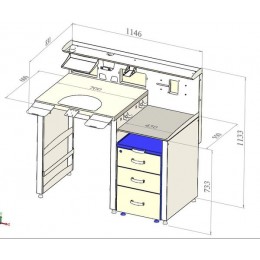 СЗТ 1.0 ЛОРЕЛЕЯ СТОУН - стол зубного техника с каменной столешницей
