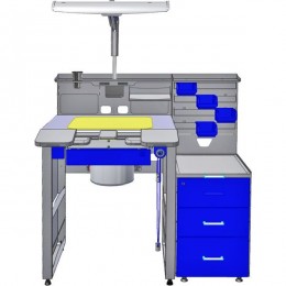 СЗТ 4.2 МАСТЕР КОМФОРТ - рабочее место зубного техника с вытяжкой, освещением, развитой системой хранения
