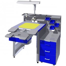 СЗТ 4.2 МАСТЕР КОМФОРТ - рабочее место зубного техника с вытяжкой, освещением, развитой системой хранения