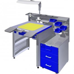 СЗТ 4.2 МАСТЕР КОМФОРТ - рабочее место зубного техника с вытяжкой, освещением, развитой системой хранения